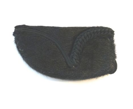 A South African officer's Busby hat with applied badge detailed 'South Africa Victoria and St George's Rifles', interior pape