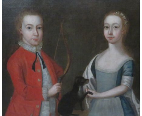 COSMO ALEXANDER 1724-72, SCOTTISH SCHOOL, CIRCA 1760, DOUBLE PORTRAIT BEARING SEVERAL OLD LABELS ON REVERSE- SITTERS ALEXANDE