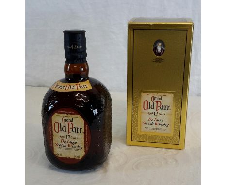 Discontinued Grand Old Parr 12 years Old De Luxe Scotch whisky, full sealed & boxed 