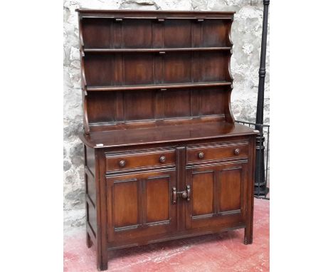 An ercol darkwood living room dresser, 166x123x47cm 