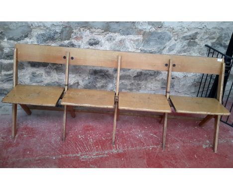 Vintage fold-away 4 seat bench,77x186cm 