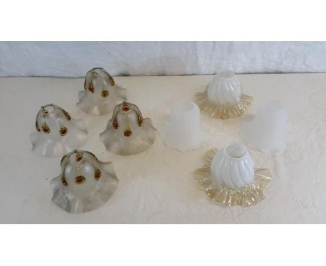 A collection of vintage light shades 