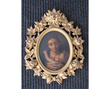 LOUIS PISANI (19th Century Italian): After Carlo Cignani copy of the Madonna with the Holy Child, oils on board, details vers