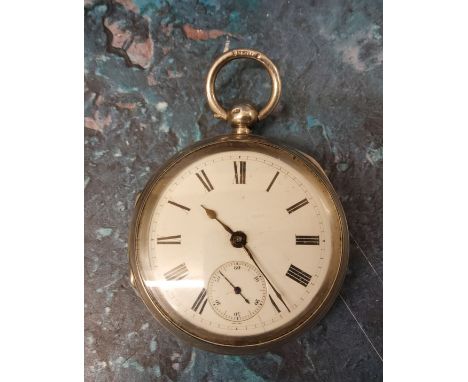 A silver open faced pocket watch, Roman numeral, subsidiary dial, Chester 1899. 