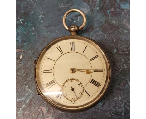 A Victorian silver open faced fusee pocket watch, subsidiary dial, Chester 1900 