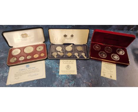 A Sterling Silver Proof set of five Isle of Man Millenium Crowns to commemorate the 1,000th Anniversary of Tynwald, complete 