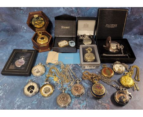 Collectors pocket watches - an unusual carre-shaped Stauer Grandfather pocket watch, manual movement, w/o, mint in original c