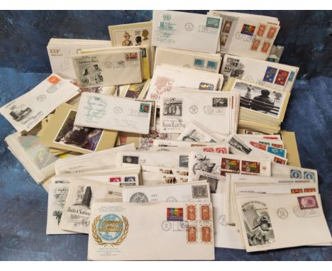 Philately - approx 300-400 United Nations First Day Covers, 1960's onwards; quantity of stamp postcards;&nbsp;First Day of Is