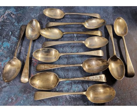 Twelve silver Old English pattern dessert spoons, each engraved EW 1918,&nbsp;C W Fletcher &amp; Son Ltd, Sheffield, 1917,&nb