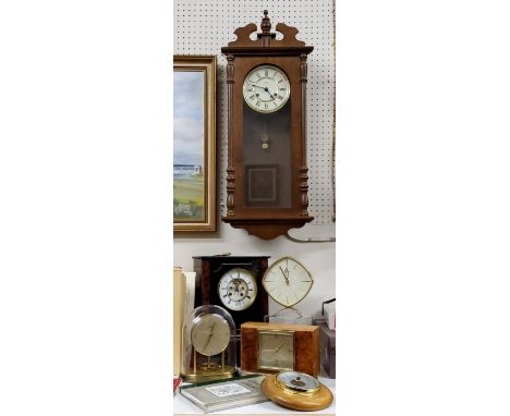 Horology - A 19th century Belge Noir mantel clock; Art Deco Elliott clock; carriage clock; Hermle Vienna type wall clock, etc