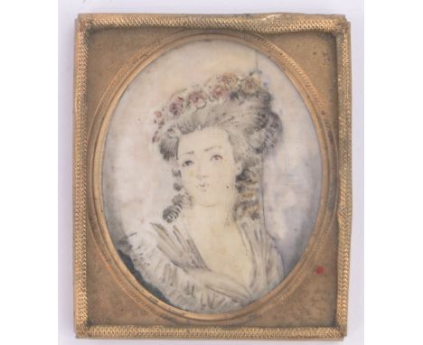 Attributed to Richard Cosway (1742-1821),miniature watercolour on ivory, portrait of the Princess of Lamballe, unsigned.