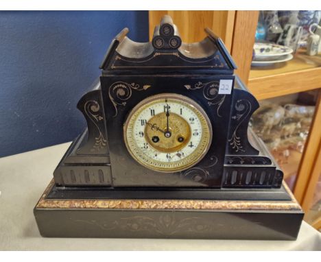 French Slate Mantel Clock - 41 x 32xm (h)