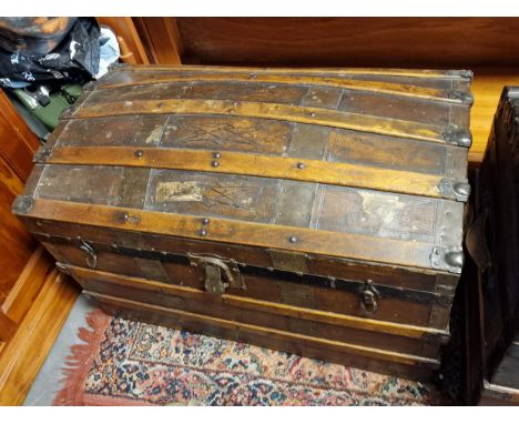 Victorian Domed Steamer Trunk - 87x48x63cm high