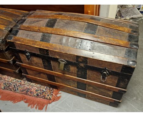 Victorian Domed Steamer Trunk - 87x48x63cm high