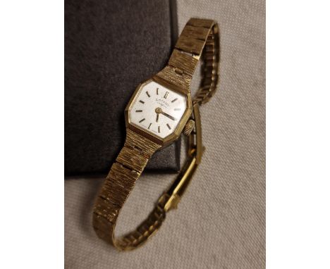 9ct Gold Rotary Cocktail Watch + 9ct Gold Strap - 14.5g