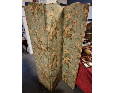 Floral Decorative Vintage Three-Panel Screen Room Divider