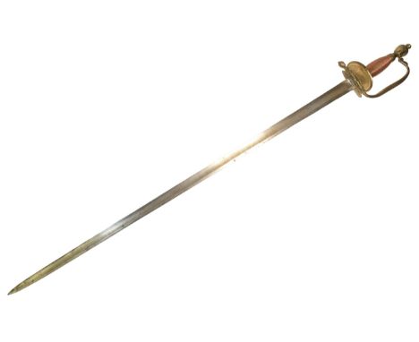 An 18th Century 1796 pattern British Infantry Officers sword. Urn shaped pommel with ball finial, copper bound hilt, gilt bra
