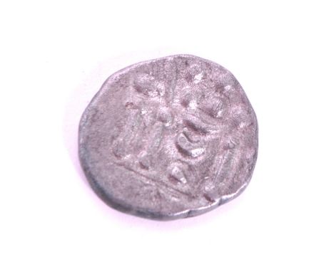 A circa 58-45BC Durotriges tribe Celtic silver stater coin. Having abstract horse design to obverse. The coin weighing approx
