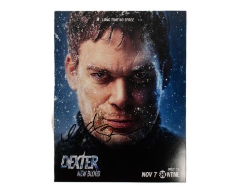 Michael C Hall - Dexter New Blood - autographed 8x10" colour promo photograph from the series. Signed in black ink to a light