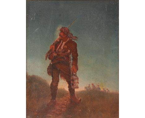 Attributed to Irving Montagu, (1842-1901), Portrait of a Bash-Bazouk Guide, oil on canvas, unsigned, 35 x 28cm.