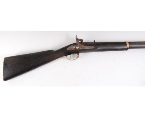 An Indian Enfield 1853 pattern rifle musket, having a 73cm barrel stamped 854, MN 1258, the lock stamped with a Crown and Enf