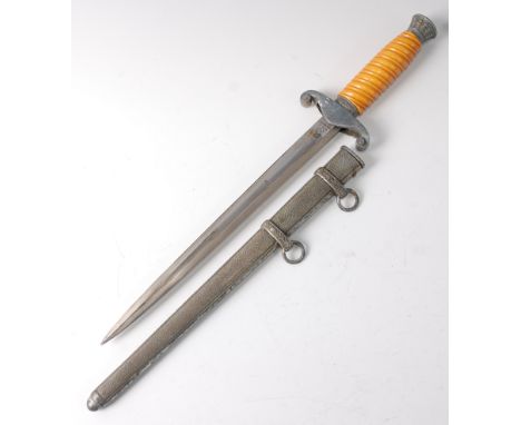 A German Third Reich Heer (Army) dagger, the 26cm double edged blade marked to the ricasso with Knight logo WKC Solingen for 
