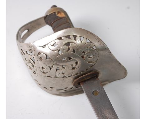 A George V 1892 pattern Infantry Officer's sword, the 82cm blade etched with a crowned GR V cypher within foliage, marked to 