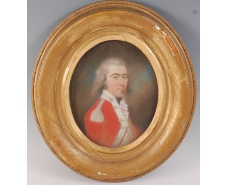 English school, late 18th century, Head and shoulders portrait of Ferdinand Anley, pastel, hand written verso "Ferdinand Anle