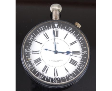A Royal Naval Fleet Air Arm issue chrome cased deck watch, the enamel dial with Roman numerals and outer Arabic numerals sign