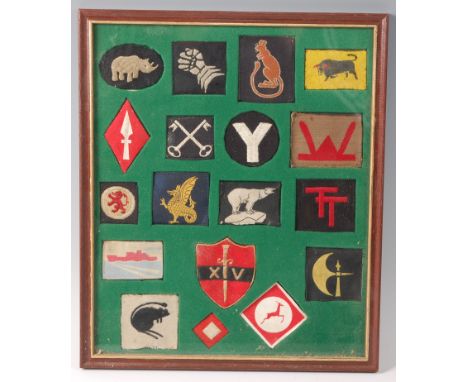 A collection of British Army cloth formation signs to include 49th West Riding Infantry Division, 6th Armoured Division, 50th