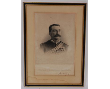 After C.W. Walton, (19th century), Portrait of Colonel John Rouse Merriott Chard V.C., R.E., proof engraving, bears indisticn