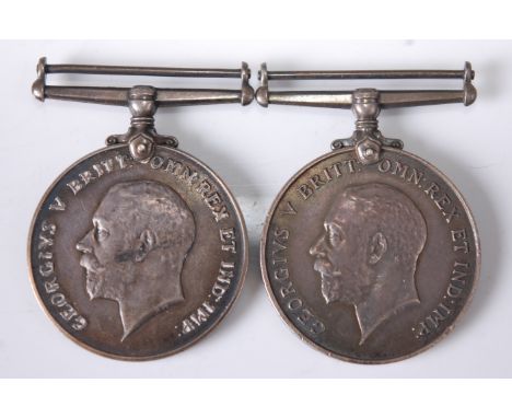 Two WW I British War medals, naming 15420. B. GIBBS. L.S.R.N.R. and 45429 PTE. H. BROWN. LEIC. R. (2)
