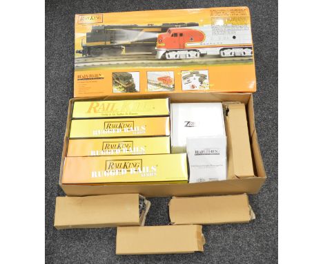 A Rail King Santa Fe F-3 R-T-R model railway set.