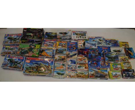 48x Thunderbirds related Japanese import model kits and play sets including Imai and Hotwheels examples, all boxed.&nbsp;(Con