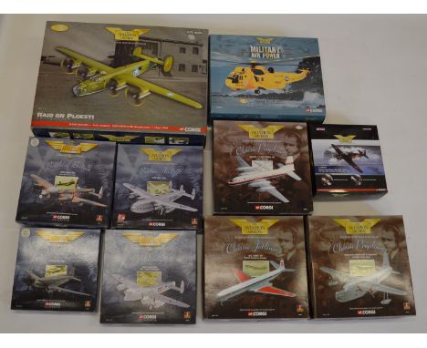 10x Corgi Aviation Archive models including B-24D Liberator Raid on Ploesti example, all boxed.