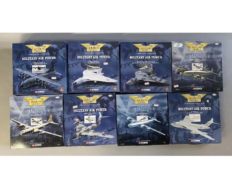 8 Corgi Aviation Archive Military Air Power model aircraft: 48401, 48302, 48301, AA30402, AA31802, AA31601, 48901, 48702. All