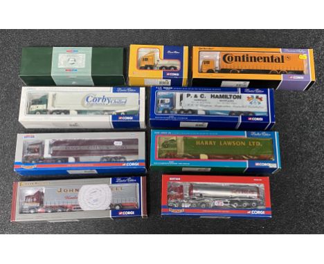 9x Corgi 1:50 scale Commercial vehicle models including Limited Editions and a Premium Edition example, all boxed.