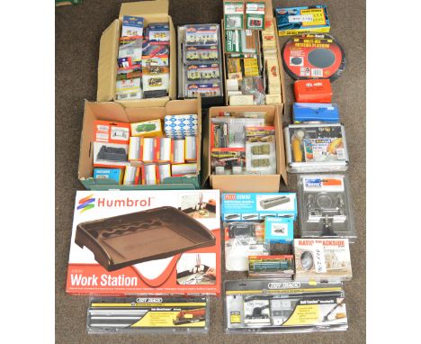A large quantity of model railway accessories and tools, all boxed/bagged. (6 Boxes)