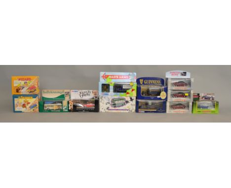 12x Corgi models including TV related examples such as Lovejoy, Dad's Army, Fawlty Towers etc, all boxed.