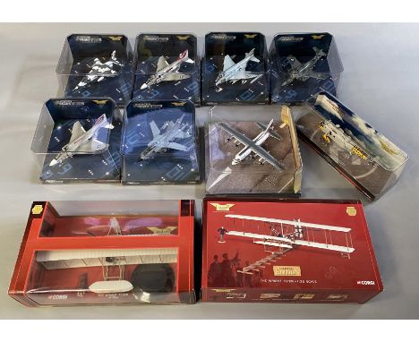 10 Corgi Aviation Archive model aircraft: AA35404, US33216, AA33211, AA34107, US33217, AA33607, AA31310, AA33413, AA34501, AA