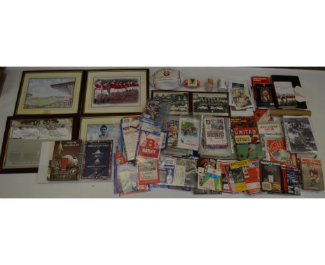 A large quantity of Sporting memorabilia, mainly Manchester United FC and Rugby related including signed rugby balls and phot