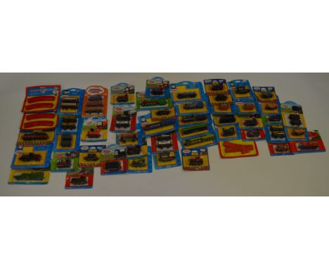 Approximately 45x Ertl Thomas The Tank Engine model railway characters, all carded.