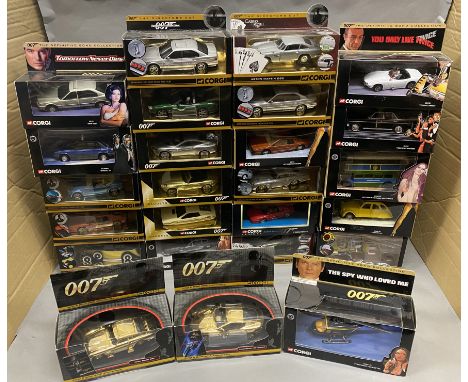 25x Corgi 1:36 Scale James Bond 007 models including the definitive Bond Collection and Directors Cut examples, all boxed.