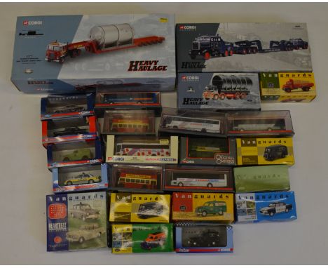 A mixed lot of Corgi including 8x Original Omnibus, 3x Heavy Haulage and 13x Vanguards models