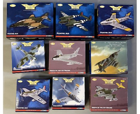 9 Corgi Aviation Archive model aircraft: US33219, US36603, US35804, US31923, US32225, AA35812, AA32411, US35810, AA35010. All