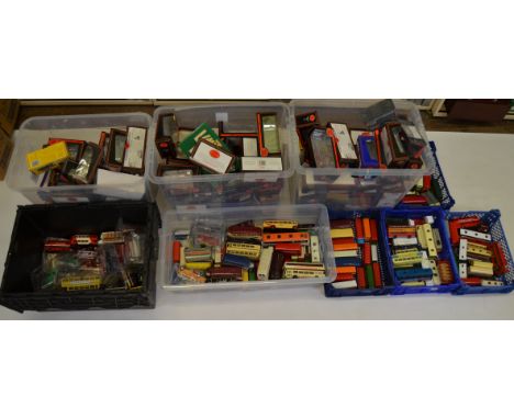 Approx 200 assorted diecast bus and coach models including EFE and Corgi Oniginal Omnibus examples. Together with approx 100 