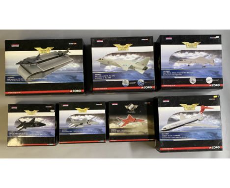 7 Corgi Aviation Archive model aircraft: AA39901, AA38601, AA38602, AA35411, AA35412, AA35410, AA37002. All boxed.