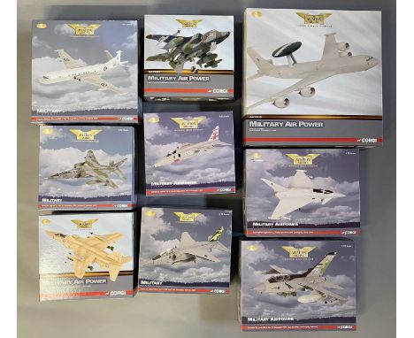 9 Corgi Aviation Archive Military Air Power model aircraft: AA35602, AA35401, AA32915, AA35405, AA35408, AA36401, AA35402, AA