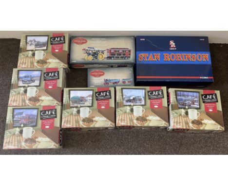 6x Corgi Cafe Connection model sets together with 2x Corgi Vintage Glory of Steam models and a 1:50 scale Corgi Stan Robinson