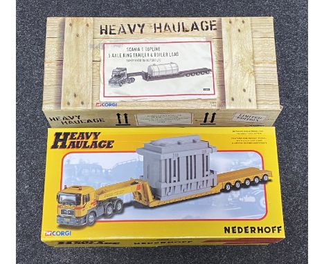 2x Corgi 1:50 scale limited edition Heavy Haulage sets CC12810 and CC12003.